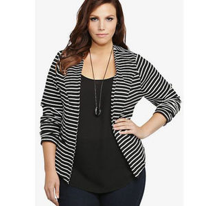 [Torrid] Striped Open-Front Blazer